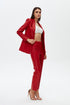 Firebrick vegan leather flared trouser